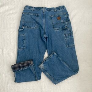 Vintage Distressed Carhartt Carpenter Jeans Flannel Lined